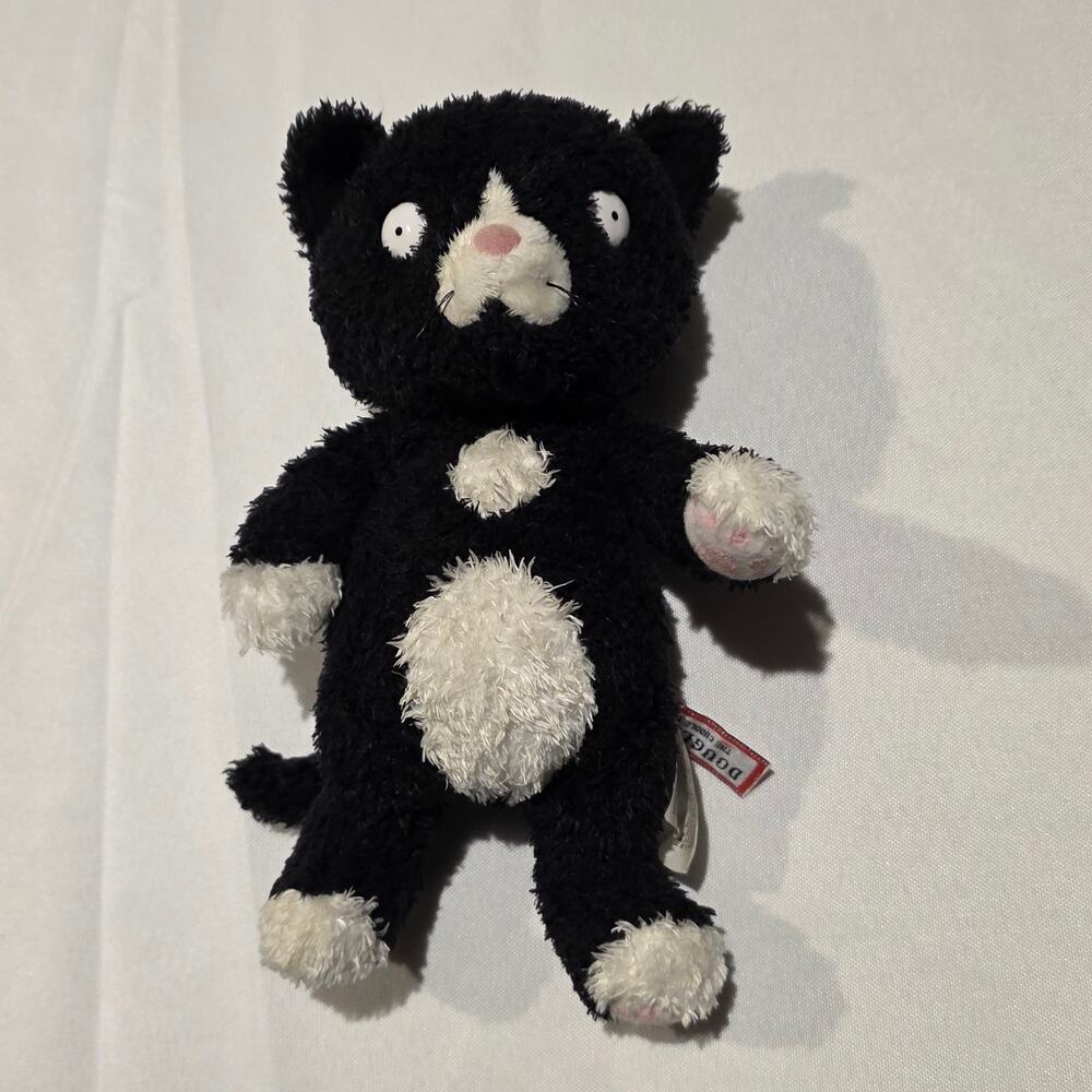 Retired Douglas Cuddle Toys If You Give a Cat a Cupcake plush Cat Black White